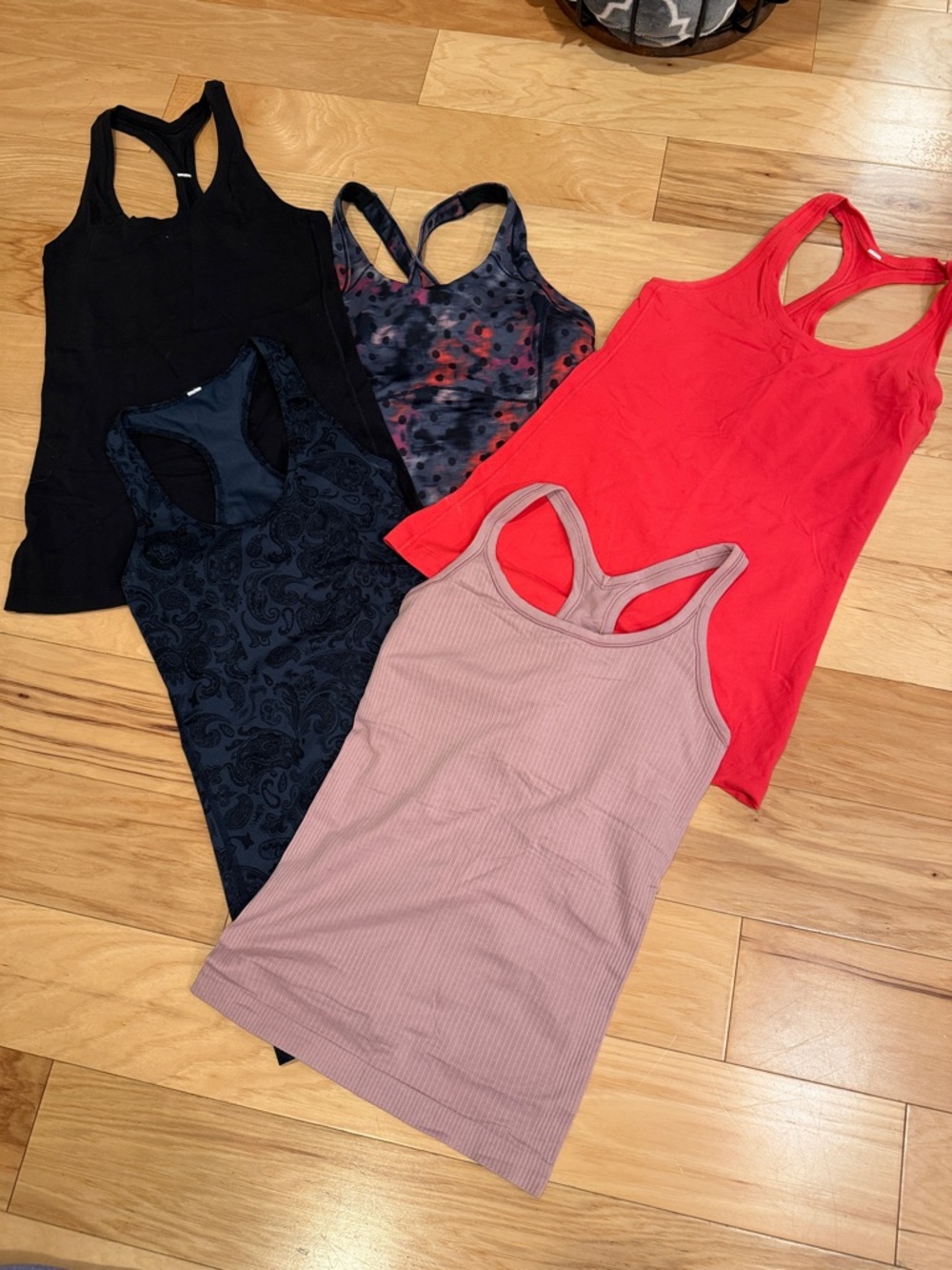lululemon athletica Racerback Tank Bundle - Black, Dusty Pink, Red, Navy, Multi